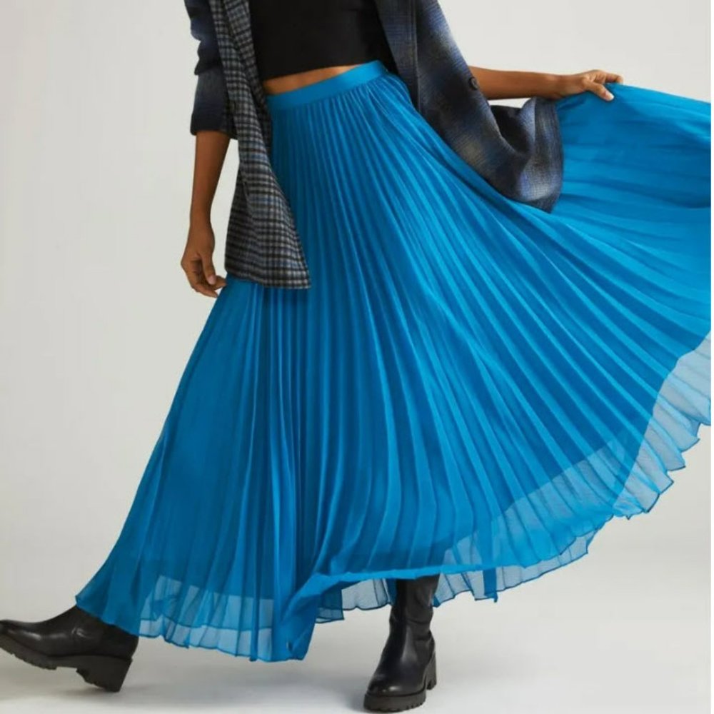 Anthropologie - Pleated Maxi Skirt (GREEN) New with Tags!